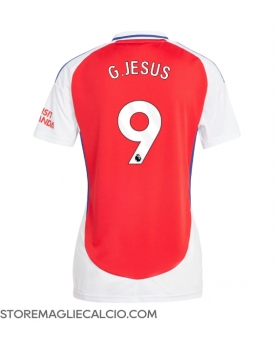 Arsenal Gabriel Jesus #9 Maglia Gara Casa Repliche 2024-25 Donna Maniche Corte